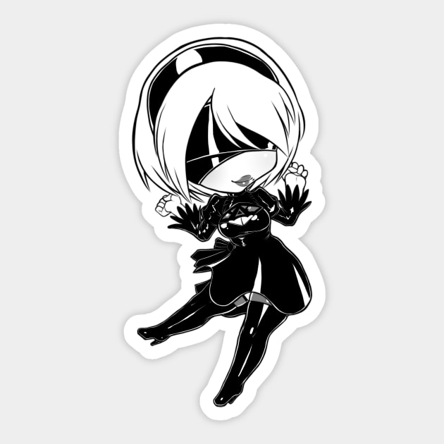 Chibi 2B Sticker by Martinuve